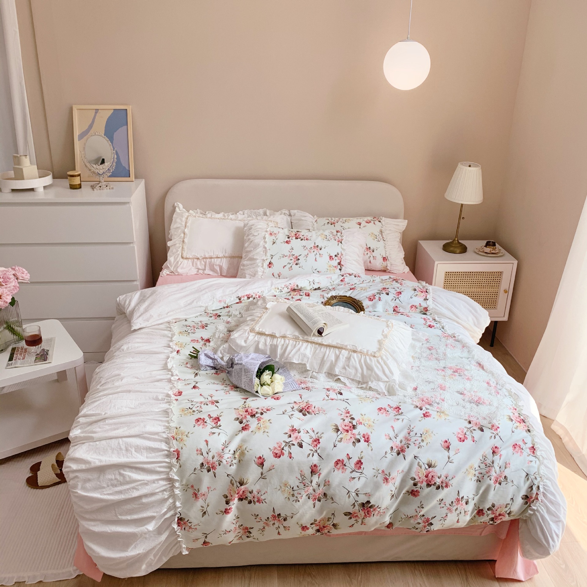 法式复古玫瑰床裙